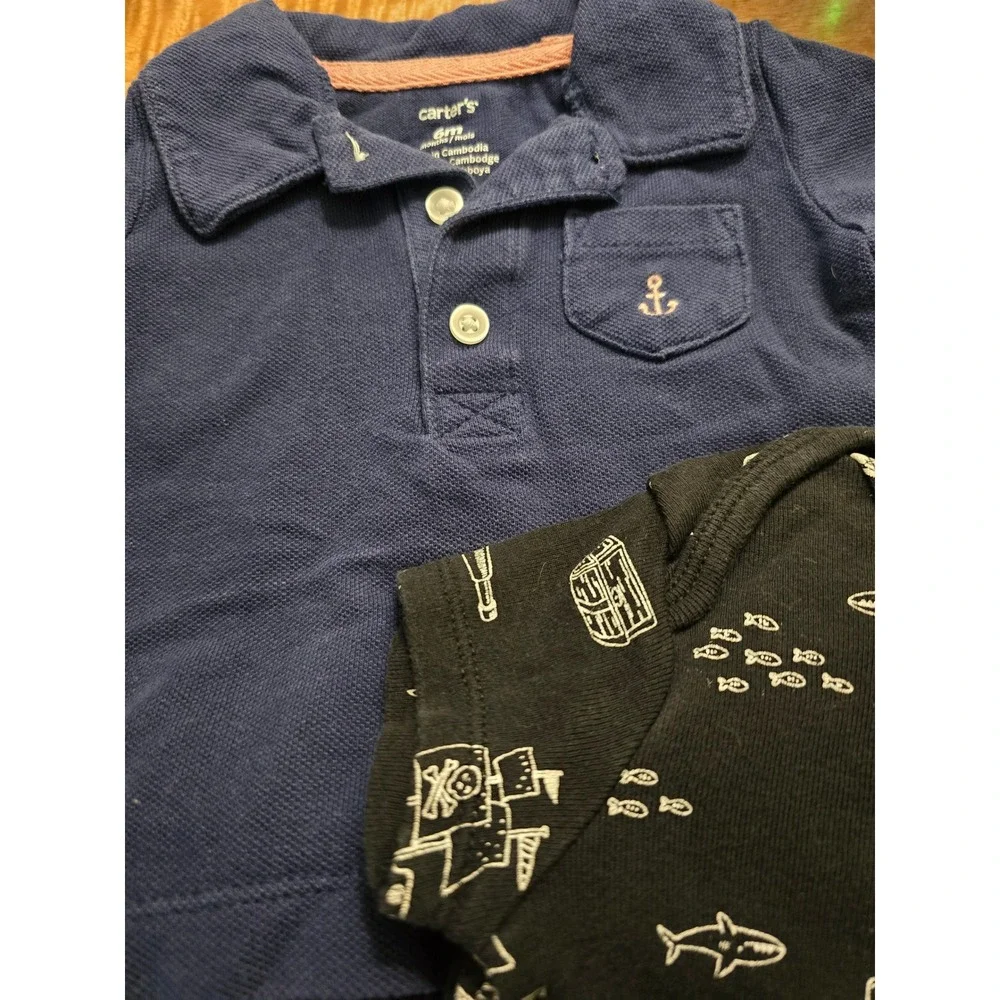 Carters and H&M Baby Boy 5pc Bundle 6M Nautical/Anchor/Pirate set